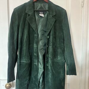 Dennis Basso Forest Green Suede Jacket
